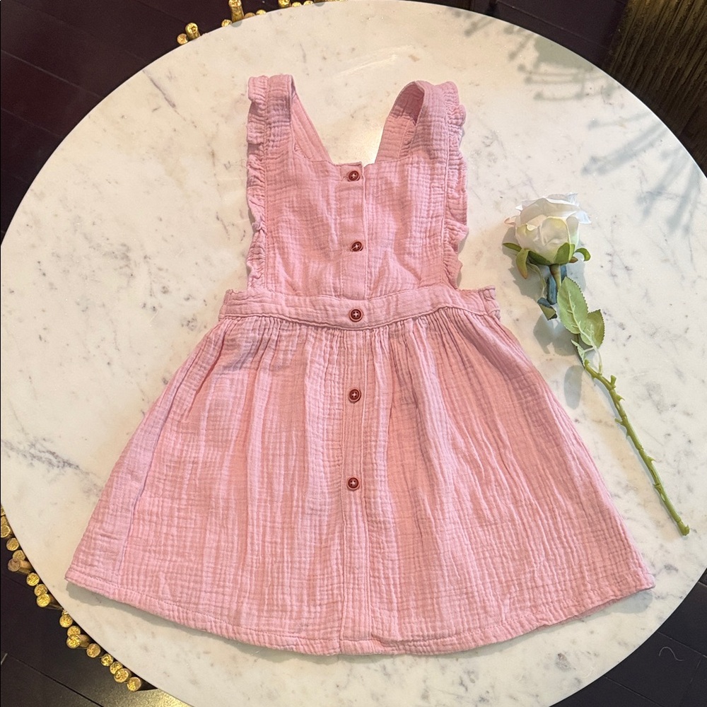 Pink Ruffled Button-Down Dress